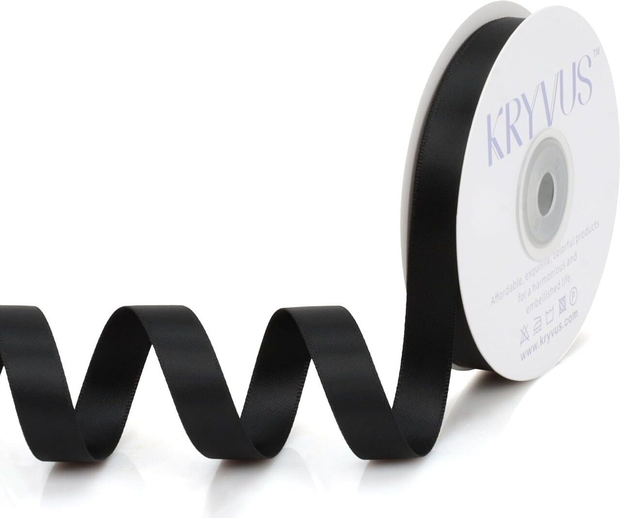 Black Satin Ribbon, Double Faced 1/2 Inch X 25 Yards Black Ribbon, Premium Satin Ribbon for Gift Wrapping, Crafts, Hair Bow Making, Sewing, Flower Bouquet, Wedding Party Decor